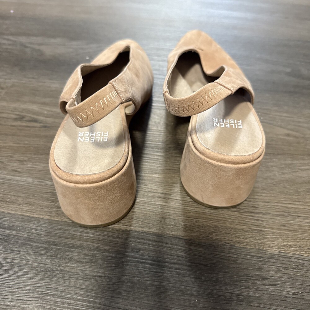 Eileen Fisher Gatwick Nubuck Slingback Block Heel Pumps Size 9.5 - Picture 6 of 8